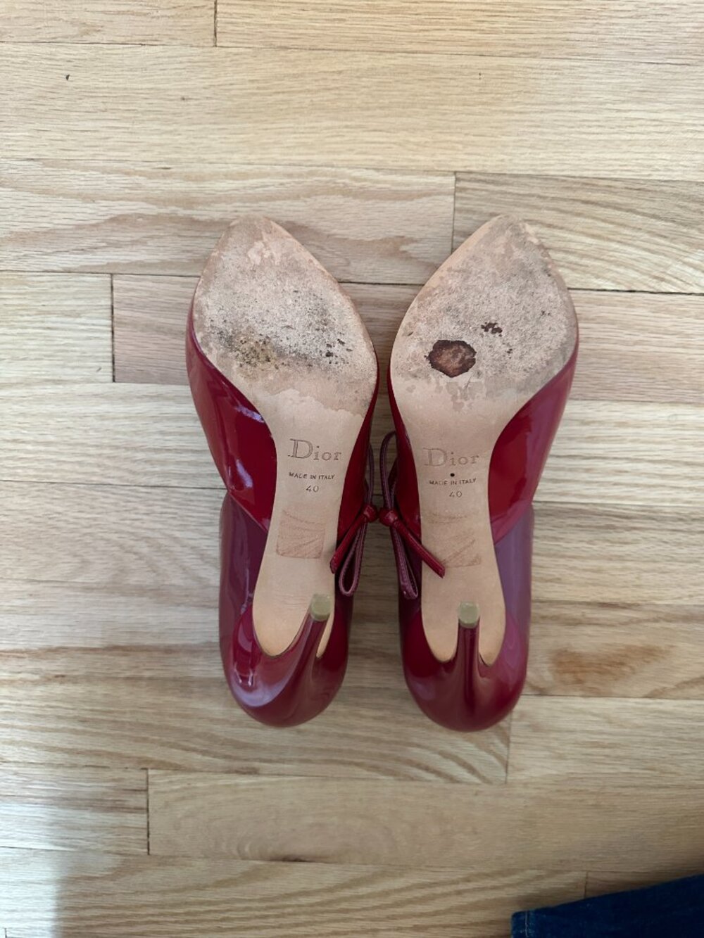 Dior two tone red patent pumps, size 40 - Picture 4 of 5